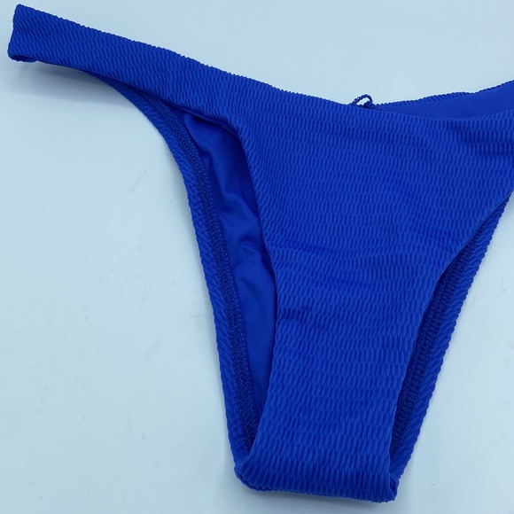 VITAMIN A California High Leg Cheeky Bikini Bottoms Size M/8 S/6 Royal Blue NEW! - Picture 11 of 16